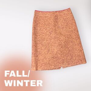 PARALLEL 90's Barley Corn Tweed Wool Fully Lined Knee Length Pencil Skirt Sz 6